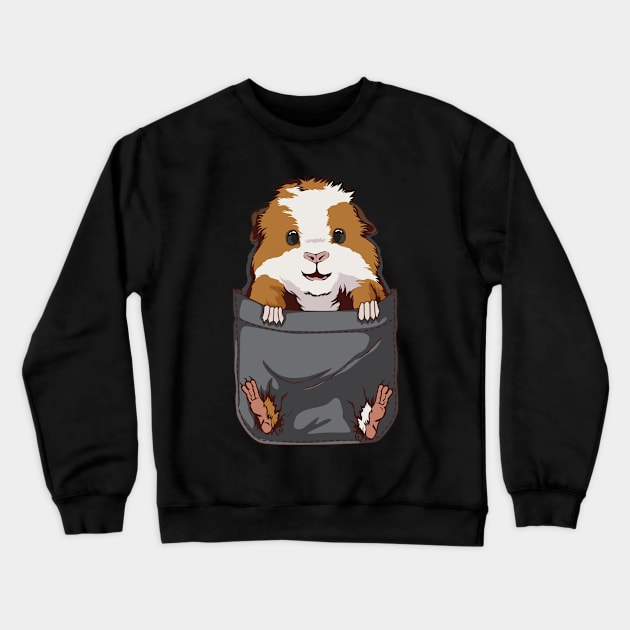 Guinea Pig Big Chest Pocket Animal Cavy Crewneck Sweatshirt by TheTeeBee